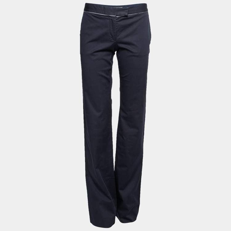 مملوكة مسبقًا Stella McCartney Navy Blue Cotton Trousers S