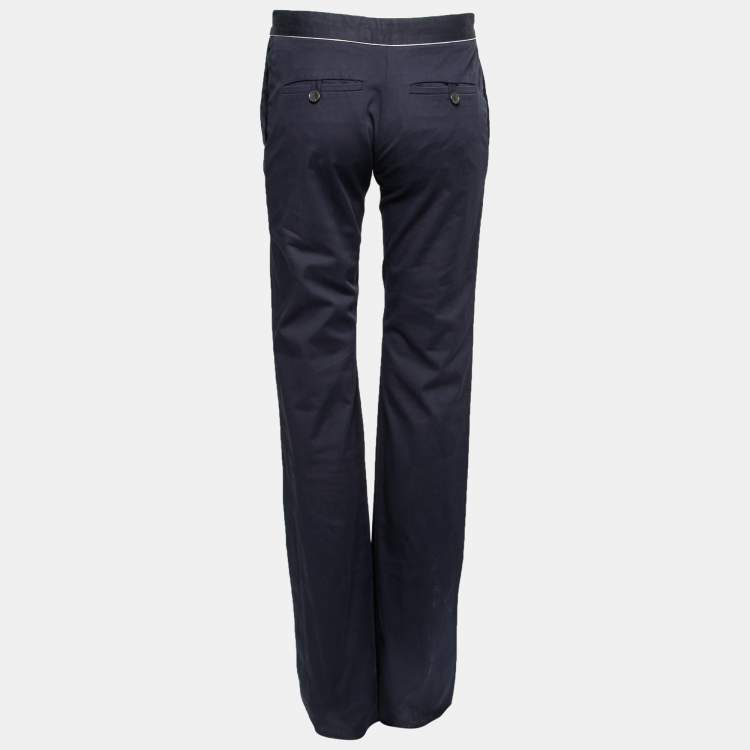 مملوكة مسبقًا Stella McCartney Navy Blue Cotton Trousers S