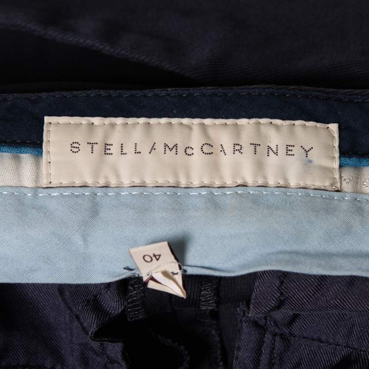 مملوكة مسبقًا Stella McCartney Navy Blue Cotton Trousers S