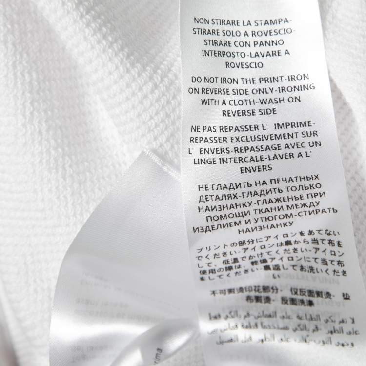 Pre Owned Stella McCartney White Logo Printed Cotton Cropped Hoodie M