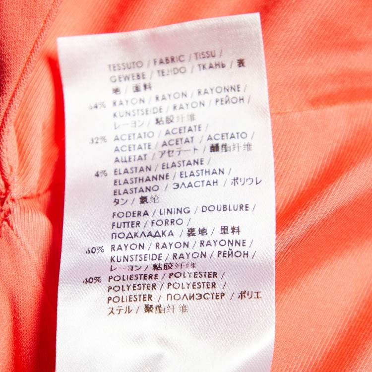 Pre Owned Stella McCartney Neon Pink Crepe Back Cut-Out Detail Sheath Dress S