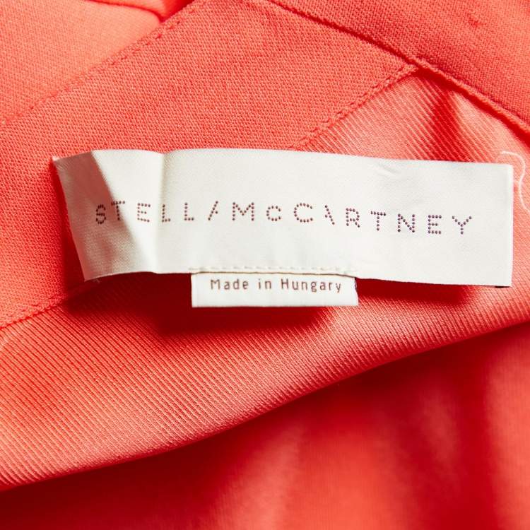 Pre Owned Stella McCartney Neon Pink Crepe Back Cut-Out Detail Sheath Dress S