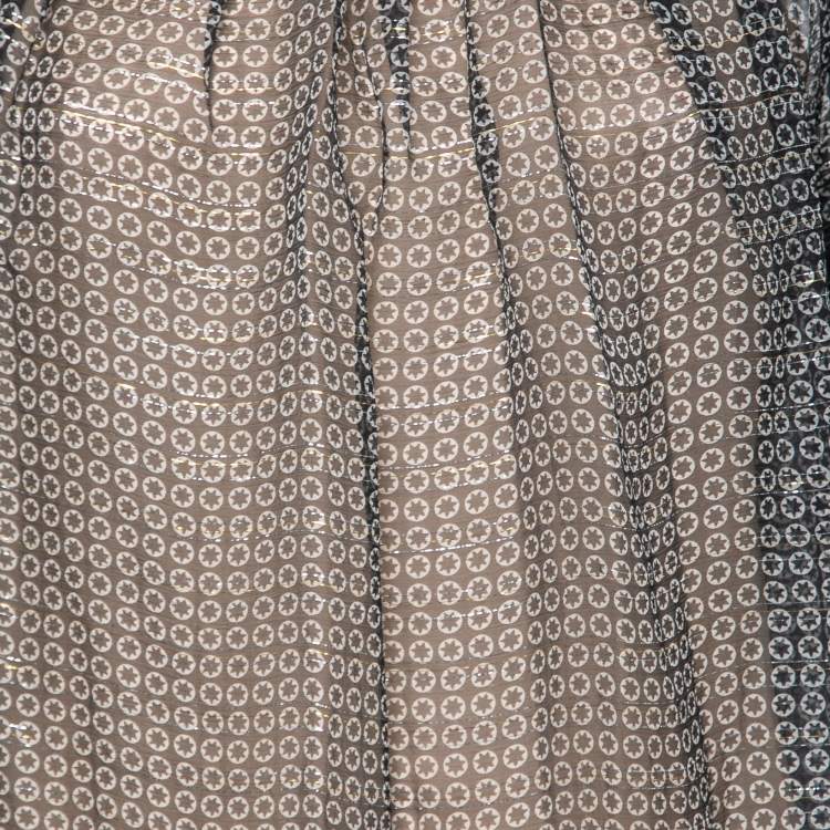 Pre Owned Stella McCartney Black Monochrome Printed Silk Top S