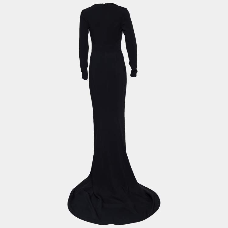 Stella McCartney Long-sleeve Crystal Rope Cutout Gown in Black | Lyst