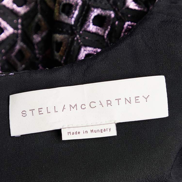Pre Owned Stella McCartney Black Cutwork Peplum Top S