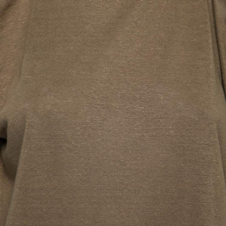 Pre Owned Stella McCartney Olive Green Linen Zip-Detail Top S