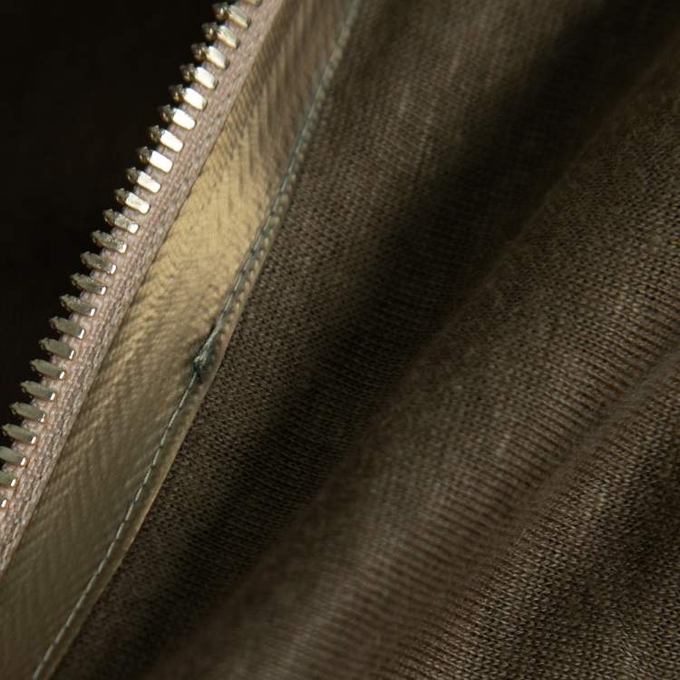Pre Owned Stella McCartney Olive Green Linen Zip-Detail Top S