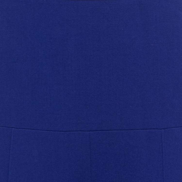 Pre Owned Stella McCartney Blue Wool-Crepe Belted Midi Skirt M