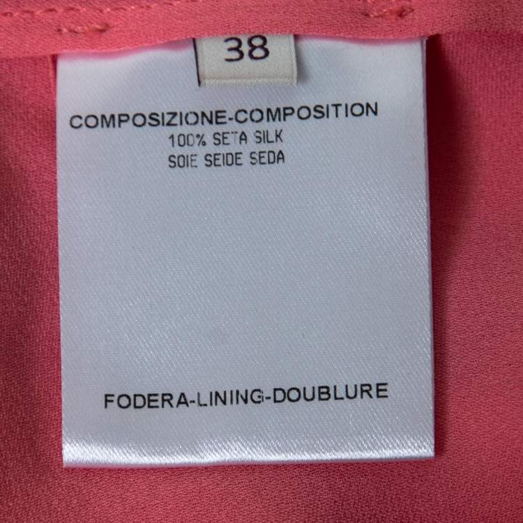 مملوكة مسبقًا Stella McCartney Pink Silk Neck Tie Detail Long Sleeve Blouse S