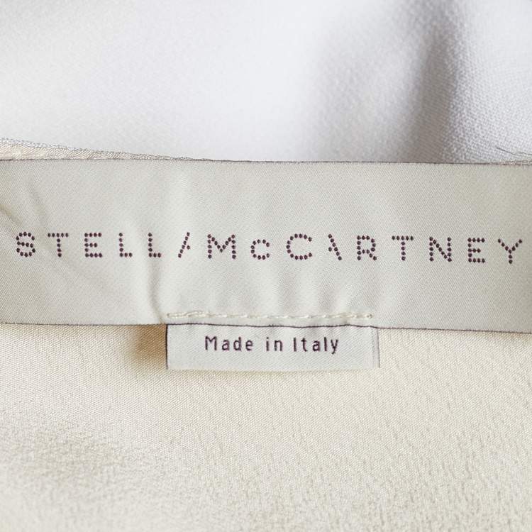 Pre Owned Stella McCartney Monochrome Cutout Detail One Shoulder Trail Gown S