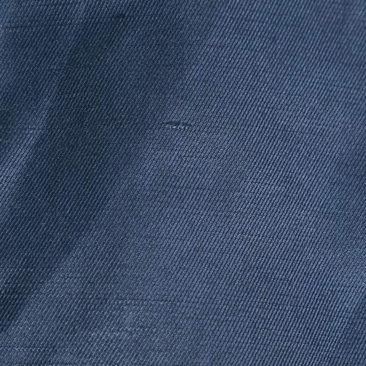 Pre Owned Stella McCartney Navy Blue Cotton & Linen Zip-Front Jacket M