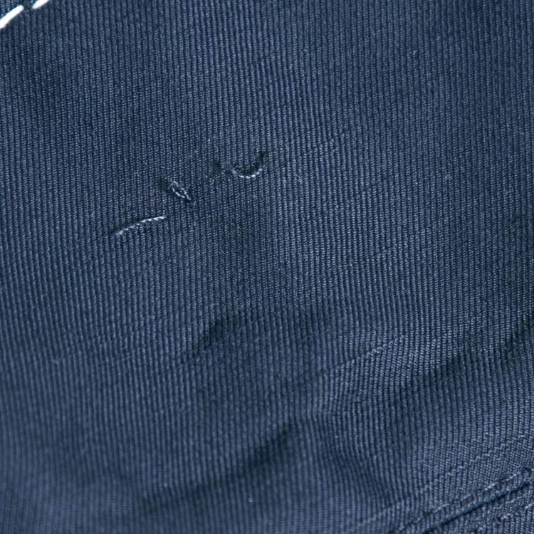 Pre Owned Stella McCartney Navy Blue Cotton & Linen Zip-Front Jacket M
