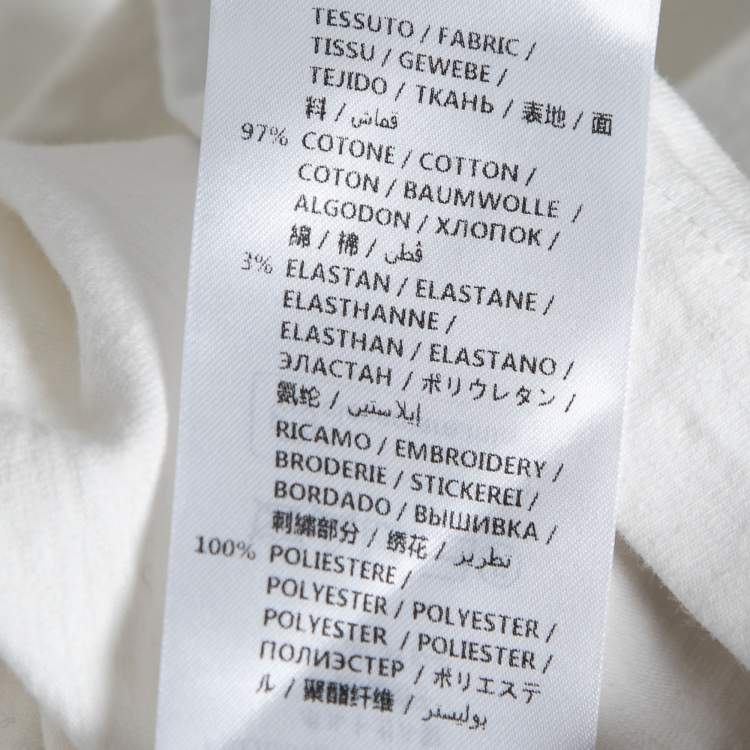 Pre Owned Stella McCartney Off-White Cotton Embroidered Cropped T-Shirt M