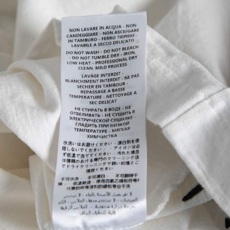Pre Owned Stella McCartney Off-White Cotton Embroidered Cropped T-Shirt M