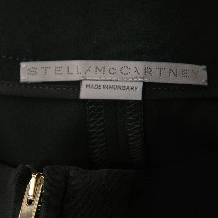 Pre Owned Stella McCartney Black Stretch-Crepe Wide Leg Trousers S