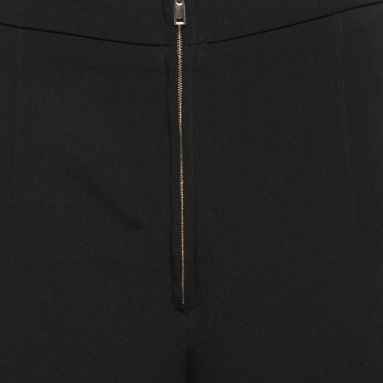 Pre Owned Stella McCartney Black Stretch-Crepe Wide Leg Trousers S