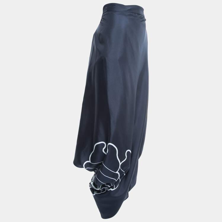 Pre Owned Stella McCartney Blue Silk Printed Harem Pants S