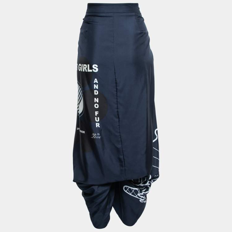 Pre Owned Stella McCartney Blue Silk Printed Harem Pants S