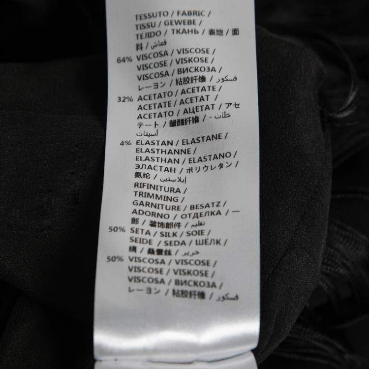 Pre Owned Stella McCartney Black Crepe Fringed Midi Dress XS