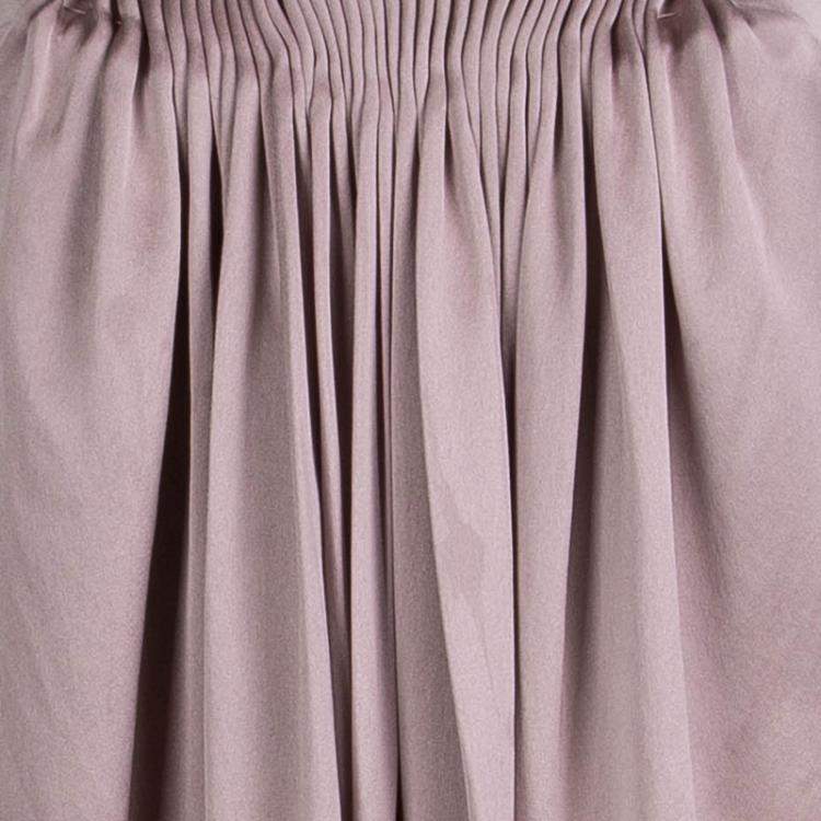 Pre Owned Stella McCartney Pale Pink Silk Pleated Strapless Dress S