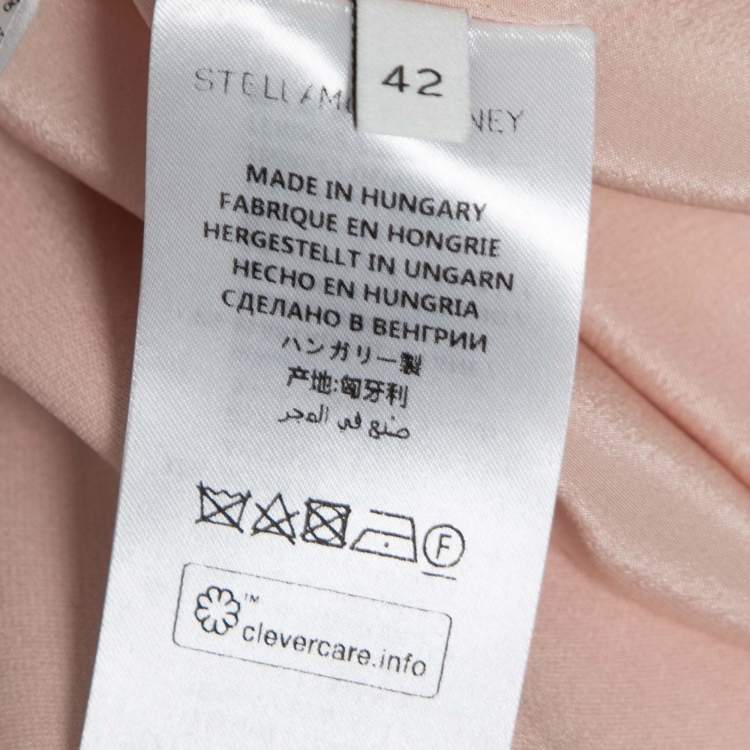 Pre Owned Stella McCartney Pink Ombre Fringe Trimmed Crepe Short Dress M