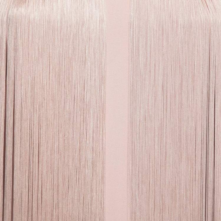 Pre Owned Stella McCartney Pink Ombre Fringe Trimmed Crepe Short Dress M