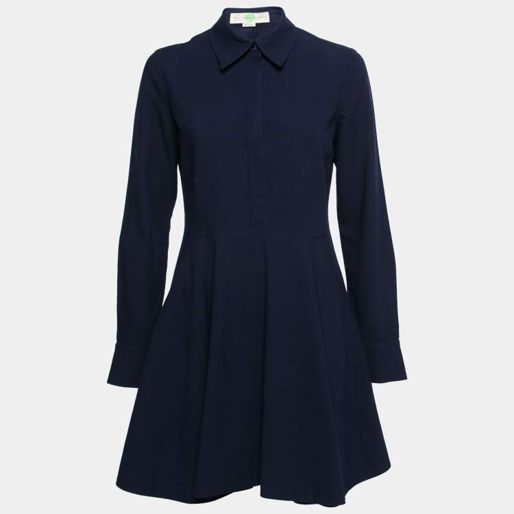 Pre Owned Stella McCartney Navy Blue Cotton Collared Tennis Dress S