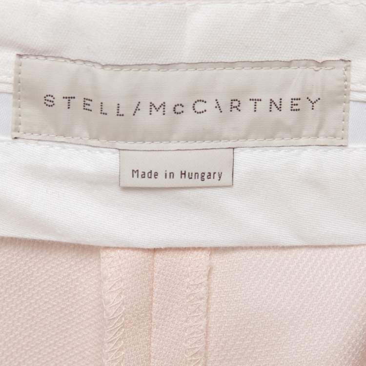 Pre Owned Stella McCartney Pink Textured Wool Tailored Trousers S