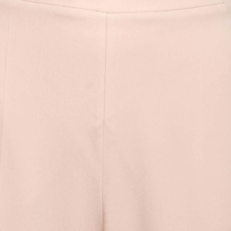 Pre Owned Stella McCartney Light Pink Crepe Rib Knit Trimmed Pants M