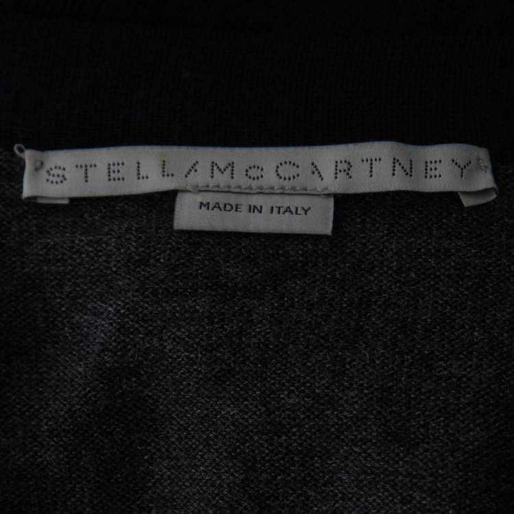 Pre Owned Stella McCartney Navy Blue Wool Embroidered Cardigan M