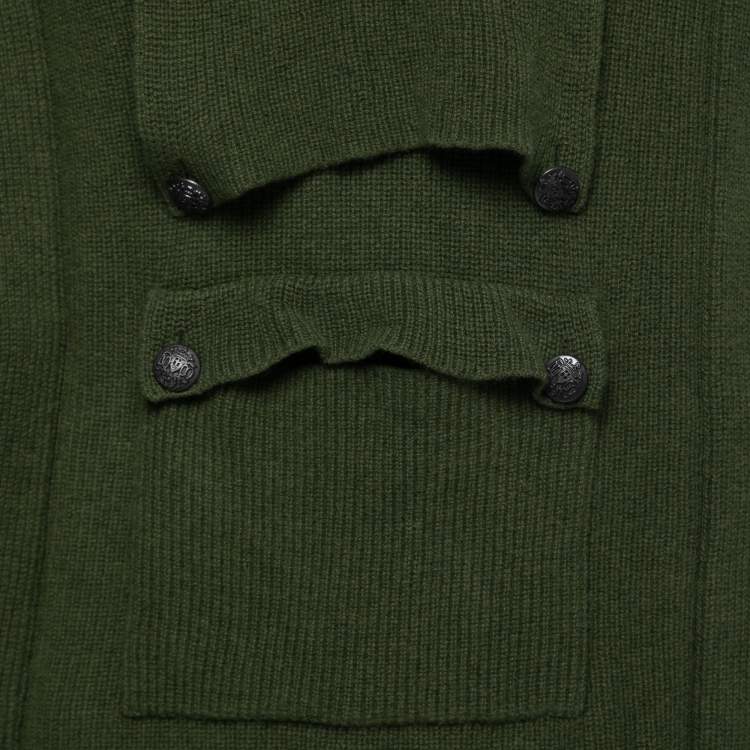 Pre Owned Stella McCartney Green Wool Hooded Cargo Pocket Sweater M