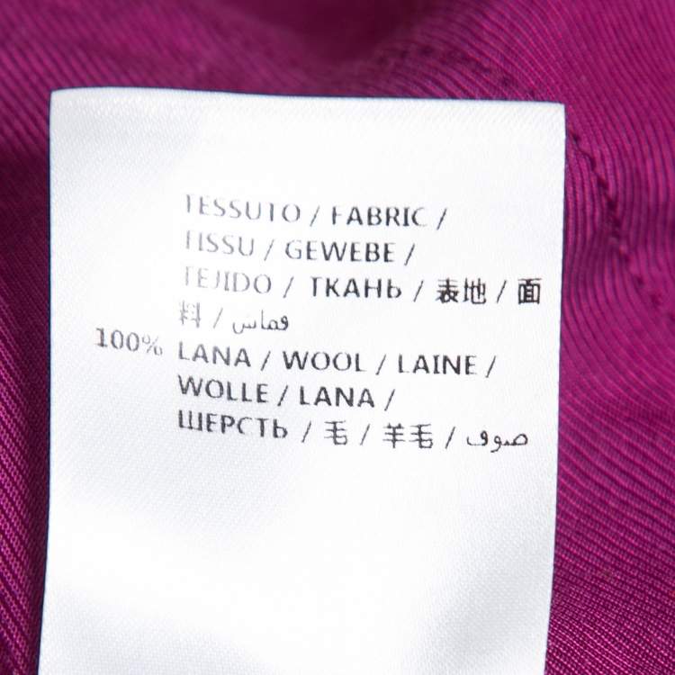 Pre Owned Stella McCartney Purple Wool Straight Cropped Trousers S