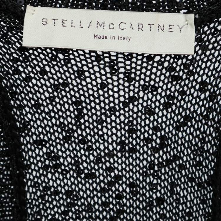 Pre Owned Stella McCartney Black Sequined Knit Tank Top M
