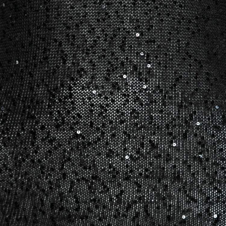 Pre Owned Stella McCartney Black Sequined Knit Tank Top M
