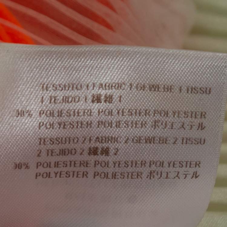 Pre Owned Stella McCartney Orange Plisse Satin Paneled Midi Dress S