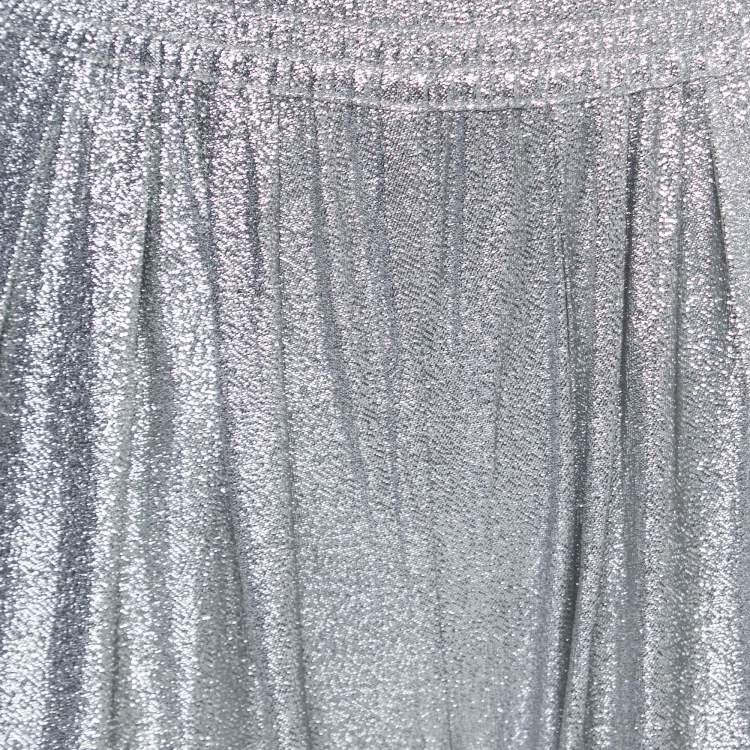 Pre Owned Stella McCartney Silver Lame Pants XS
