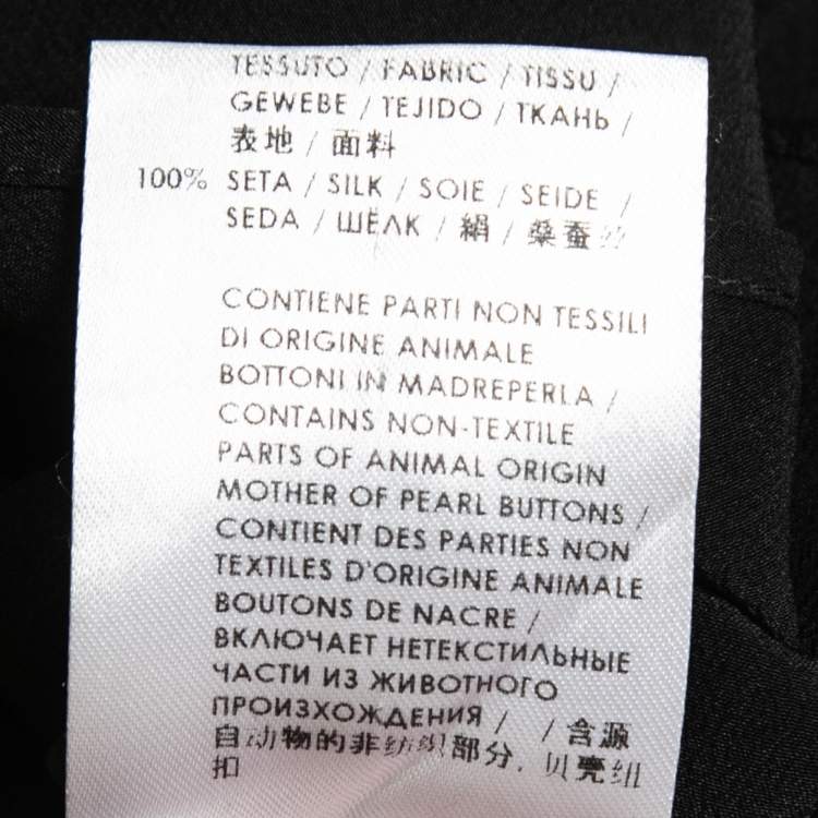 Pre Owned Stella McCartney Black Silk Crepe Pocket Detail Button Front Shirt M