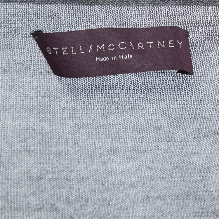 Pre Owned Stella McCartney Grey Knit Long Sleeve V Neck Sweater S
