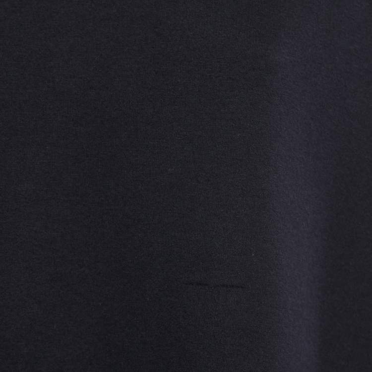 Pre Owned Stella McCartney Navy Blue Knit Logo Trim Detail Sweatshirt M