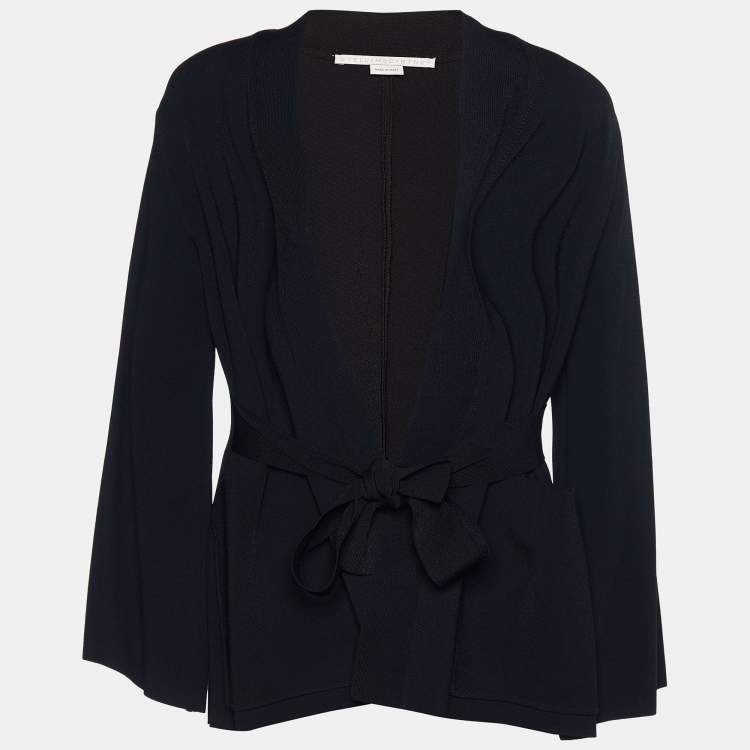 Pre Owned Stella McCartney Black Knit Belted Cardigan XS