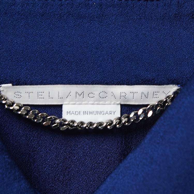 Pre Owned Stella McCartney Blue Crepe de Chine Elasticated Waist Trench Coat M 
