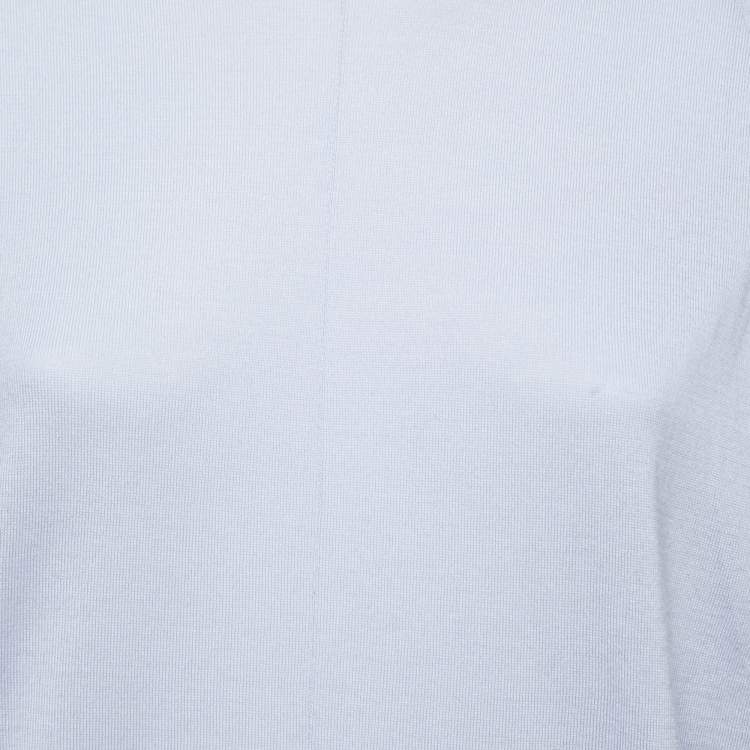 Pre Owned Stella McCartney Lavender Wool & Silk Knit Ruched Sleeve Jumper S