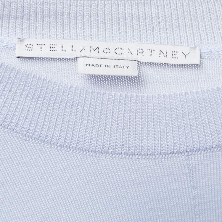Pre Owned Stella McCartney Lavender Wool & Silk Knit Ruched Sleeve Jumper S