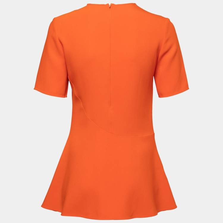 Pre Owned Stella McCartney Orange Crepe Flared Top S