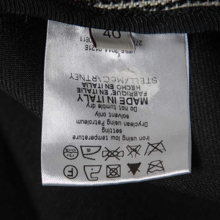 Pre Owned Stella McCartney Black/White Prince of Wales Checked Wool Coat S
