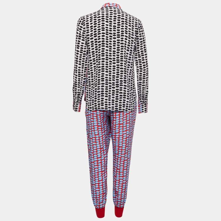 Pre Owned Stella McCartney Multicolor Printed Silk Top & Pants Set S