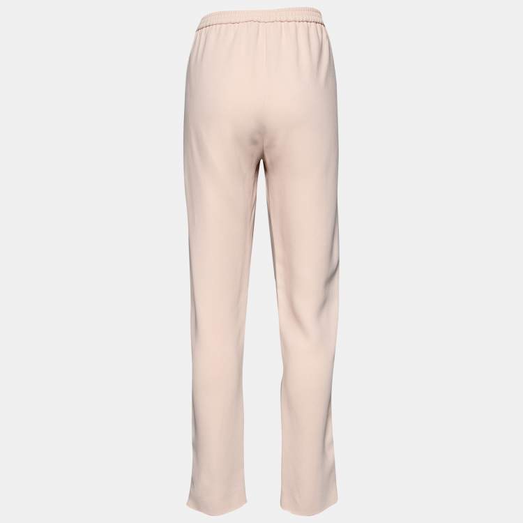 Pre Owned Stella McCartney Light Pink Crepe Tapered Leg Pants L