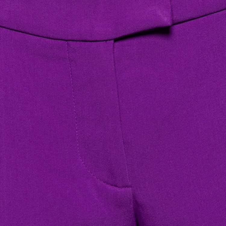 Pre Owned Stella McCartney Purple Crepe Tapered Leg Trousers S