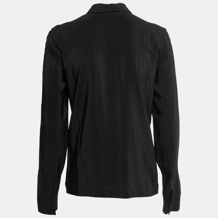 Pre Owned Stella McCartney Black Silk Button Front Shirt M