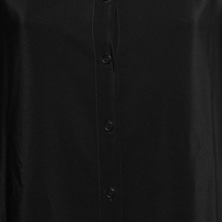 Pre Owned Stella McCartney Black Silk Button Front Shirt M